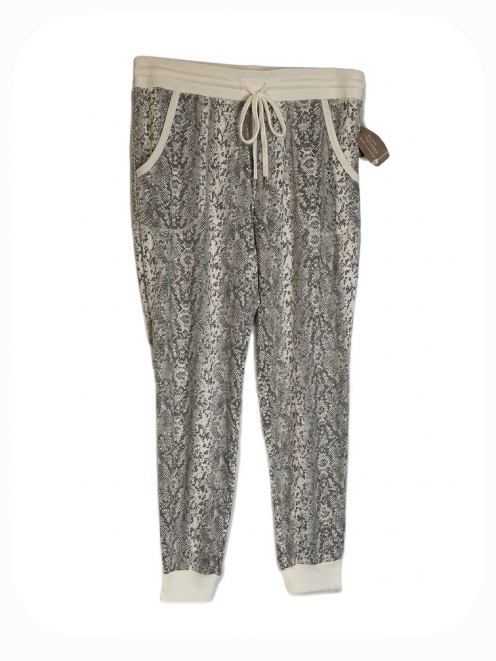 Snake Print SECRET TREASURES Loungers Joggers Women’s L, Grey White